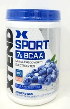 Xtend Sport 7g BCAA Powder, Blue Raspberry Ice, 30 Servings EXP 01/2026