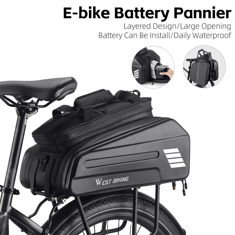 Bicycle Rear Rack Seat Bag E-bike Battery Storage Pouch Trunk