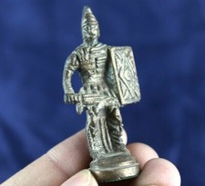 Handmade Brass Medieval Soldier Figurine  Antique Warrior Statue, Home Decor