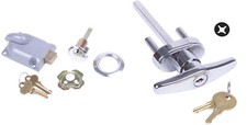 Garage Door Keyed T Handle Lock  Dead Bolt Cylinder Lock Key Assembly