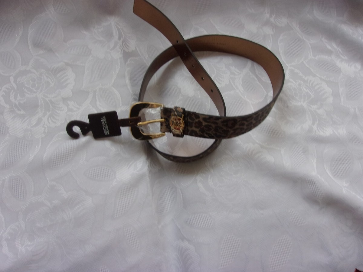 MICHAEL KORS-SIZE LARGE GOLD BUCKLE LEOPARD PATTERN BELT FOR 