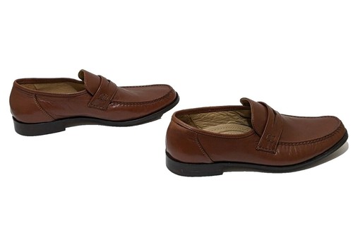 Linea Uomo Di Mario Loafers US 12 EU 45 Cognac Italy Worn Gently - Picture 5 of 11