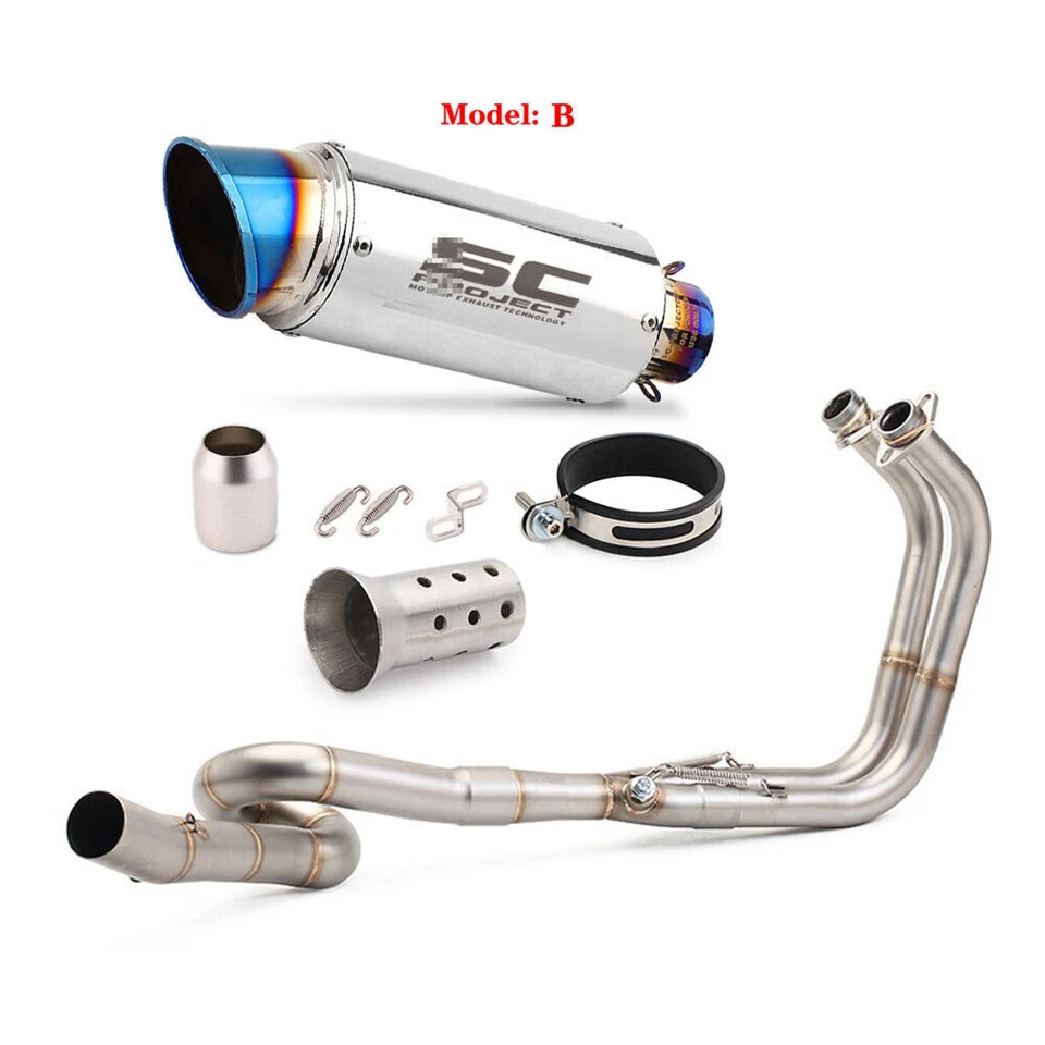 Sistema completo de tubo de escape de 310 mm para Kawasaki Ninja 400 250 Z400 2017-2022 Foto 4 de 4