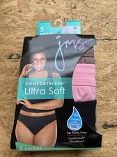 Just My Size Ultra Soft Bikini 5 Panties Womens Size 10 18/20