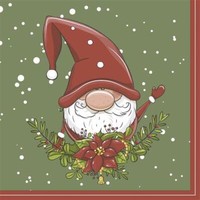 20 Servietten Tomte FröHlicher Winterzwerg Weihnachten Tischdeko 33X33Cm