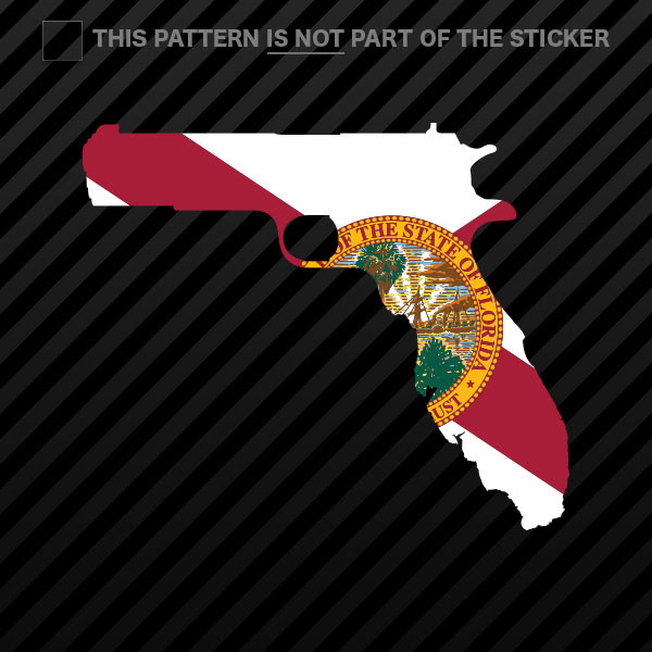 Gunshine Florida State Gun Shape Sticker Decal Vinyl FL Sunshine - Foto 4