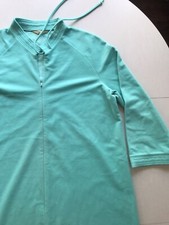 Vintage Vanity Fair Women’s House Coat Size Large Made in USA Blue/Green Velour