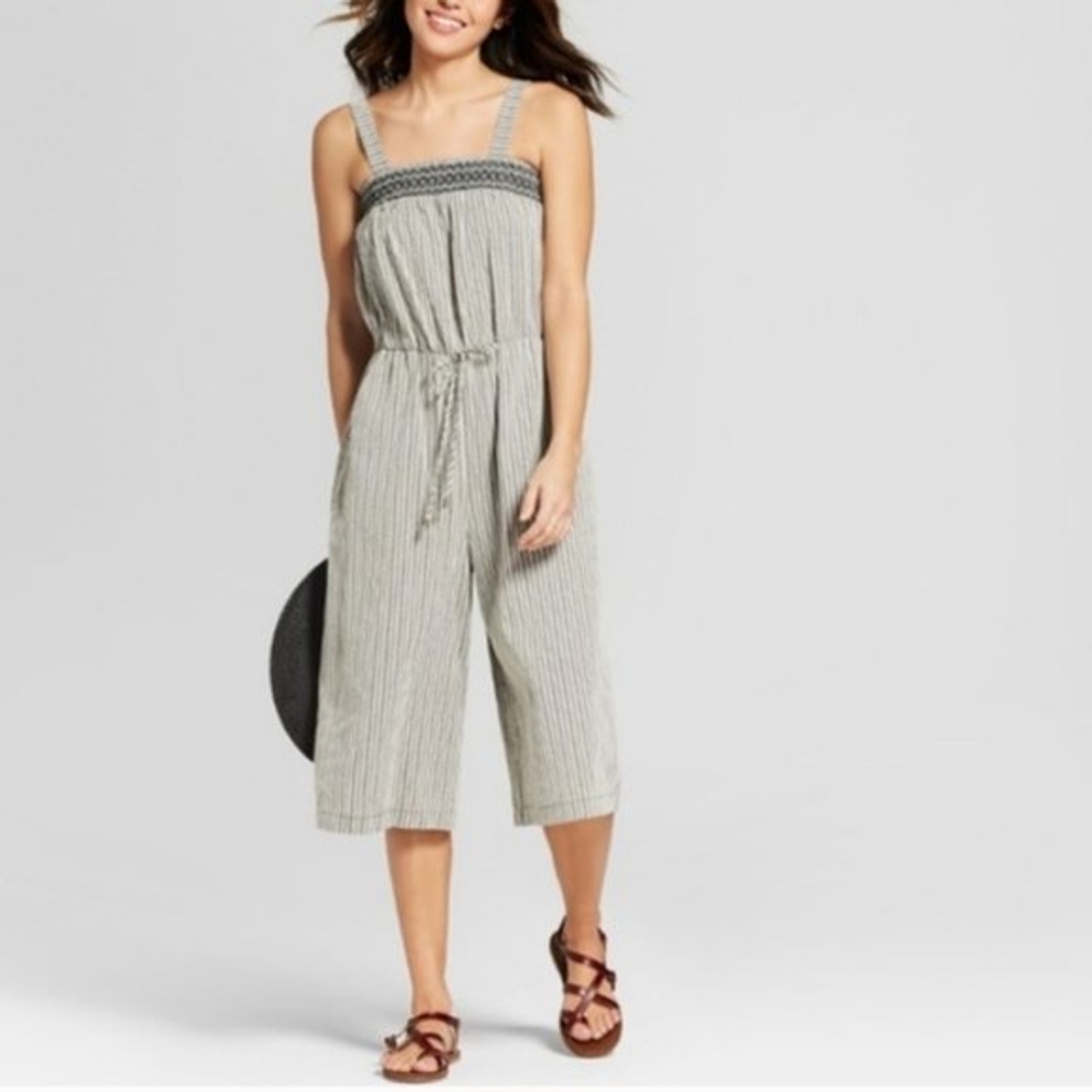 Universal Thread Medium Cropped Striped Boho Jump… - image 1