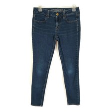 American Eagle Outfitters Womens sz 4 Shorts Jeans Dark Wash Jegging Stretch