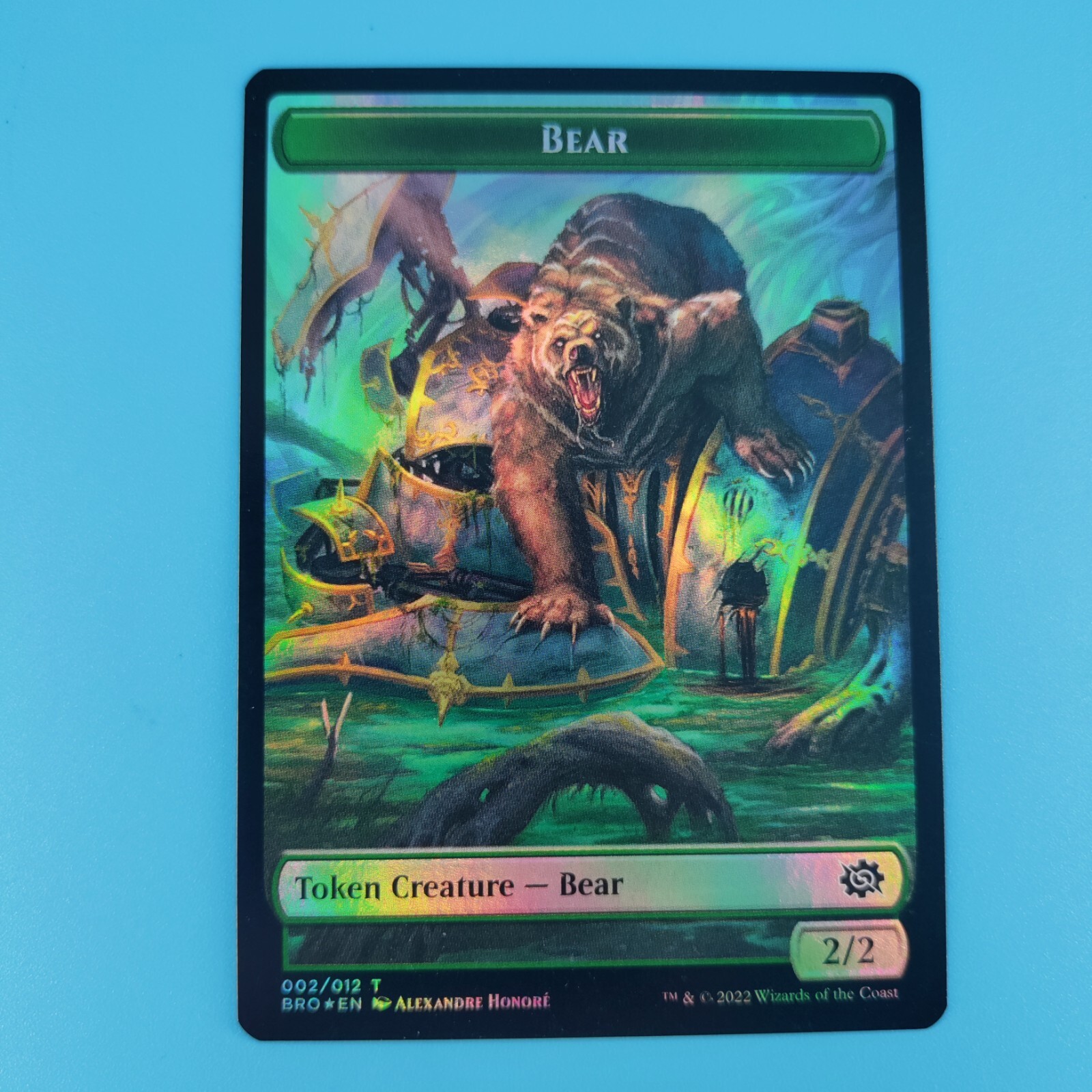 2022 MTG The Brothers' War #002 Bear #007 Powerstone  Dual Common FOIL Token