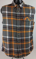 Legendary Whitetails Original Deer Gear Mens M Gray Yellow Black Plaid Vest