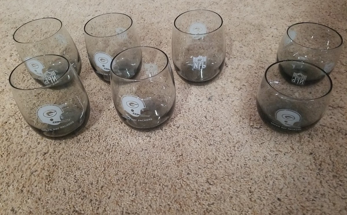 Green Bay Packers Set of 7 Vintage 70's Smoked Hi Lo Tumbler Glass Green  Jersey | eBay