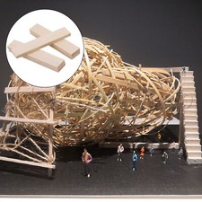 60 Pieces Wood Natural Bamboo Strips for DIY Projects 1.96x0.39"