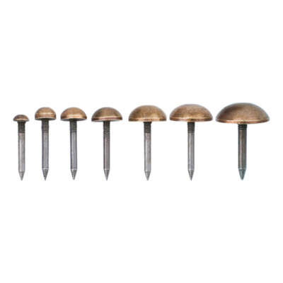 TTZEZE 20-Pack Solid Pure Copper Upholstery Tacks – Antique Bronze, 6mm Head, 22mm Rod, Decorative Brass Nails For Furniture, Wood, And Craft Projects