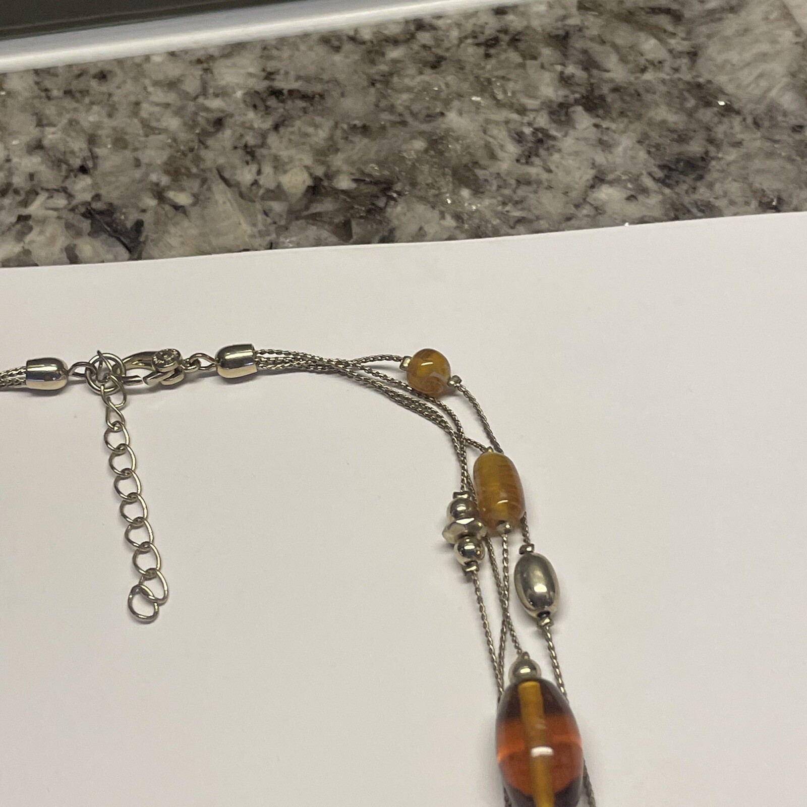 Pretty Signed Monet Multi Strand Beaded Necklace - image 9