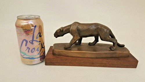Estatua Gran Gato de Bronce Escultura Firmada RL Sogge 2000 9,5" de largo 5 libras - Imagen 12 de 12