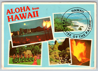 Aloha from Honolulu Hawaii Paradise Scenic Views Postcard