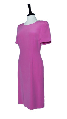 v NWT August Silk Collection Shift Dress Size 10 Geranium Pink 100% Silk
