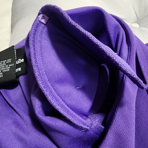 Vintage 90s POSITIVE ATTITUDE Size 18P Purple Layered Chiffon Lined Sheath Dress - Picture 12 of 12