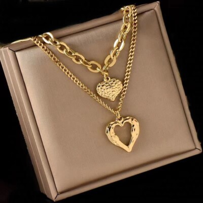 Valentines Titanium Steel Angel Wings Love Necklace Heart Love Necklace 