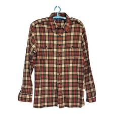 Polo Ralph Lauren Red Plaid Flannel Shirt Long Sleeve Flap Pockets Epaulettes XL