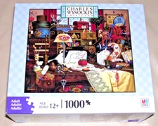 NEW 2008 Maggie the Messmaker Cat Trouble Sewing Cloth 1000 Pc Puzzle Wysocki