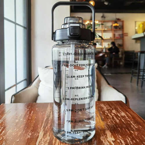 With Straw Large Portable Travel Bottle