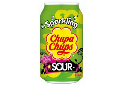 CHUPA CHUPS SPARKLING SODA SOUR APPLE - 345 ML - EXTREME SOUR LOLLYPOP - LIMITED
