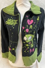 Vintage RARE Hot Topic Mighty Fine Invader Zim GIR Full Zip Gothic Sweatshirt XL