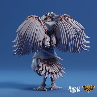D&D Miniature Aarakocra Corvi Druid Pose 2 Dungeons and Dragons