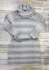 The Limited Knit Turtleneck Dress Womens Size XL Beige Gray Belted New