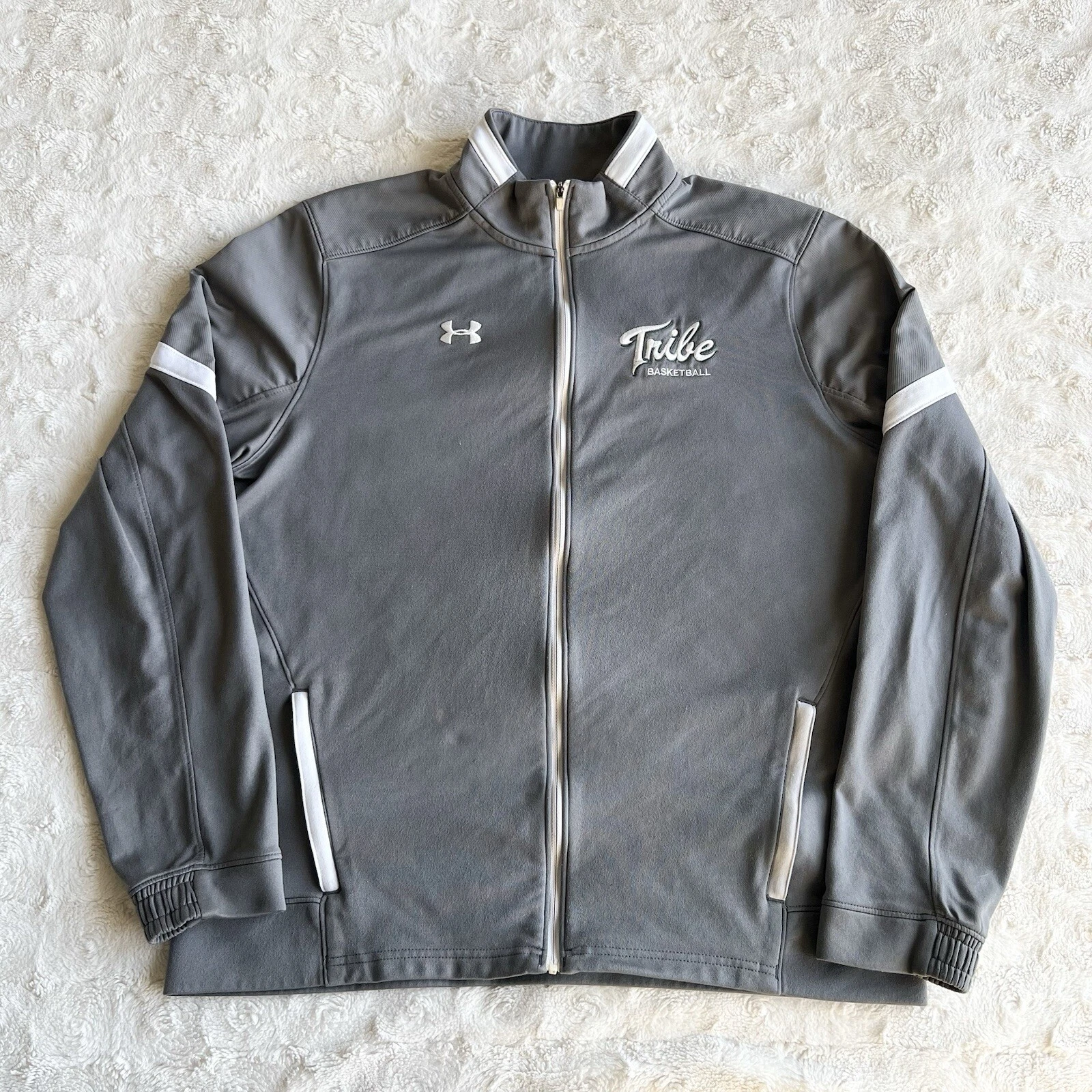 VALENTINO Giacca William & Mary donna grande grigia full zip basket ricamata tribù UA