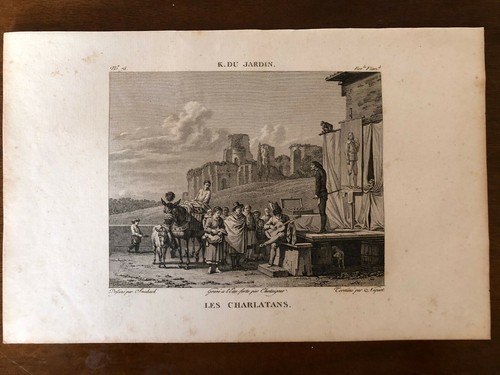 Dujardin Die Quack Komödie Comedy Hofnarr Radierung Original Radierung 1810 - Picture 2 of 2