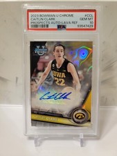 2023 BOWMAN U CHROME Caitlin Clark-Prospects Auto-Lava REF PSA 10 060/199🏀🔥🔥