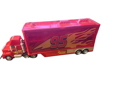 Disney Cars Rusteze MACK Semi Truck Trailer Car Hauler Dual Sided 95 2017 Mattel