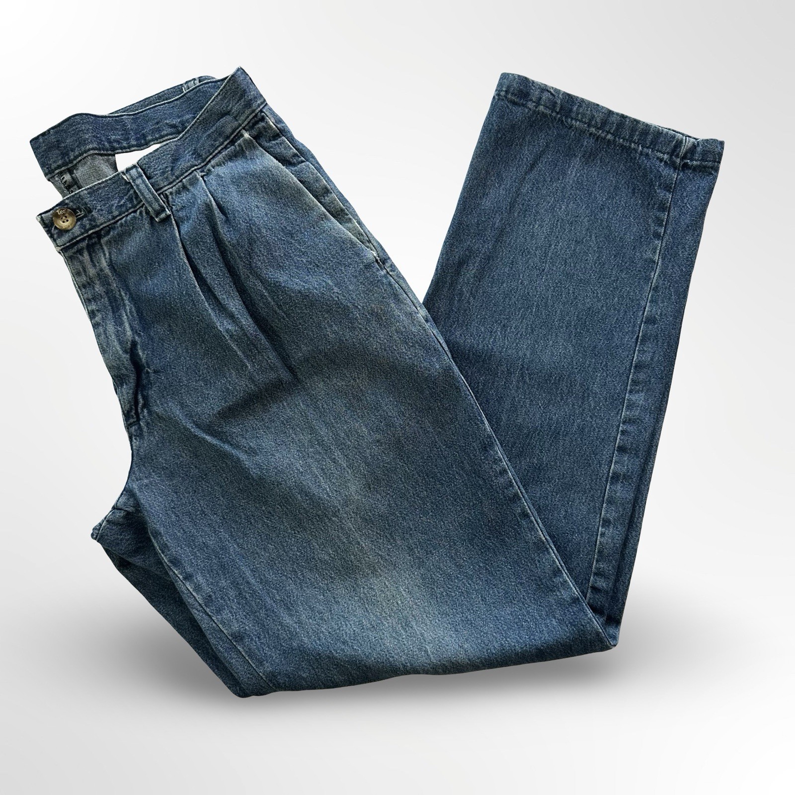 &rsquo;s Jeans 32x30 Medium Wash Pleated Distressed Denim 100% C