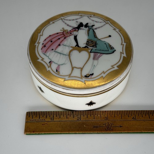 Antique Rosenthal Bavaria Trinket Box Hand Painted Courting Couple Rhododendron - Picture 9 of 9