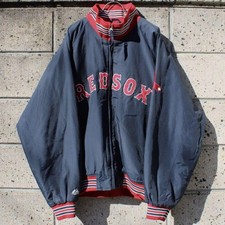 Majestic Boston Red Sox XL Navy Varsity Jacket 2000s MLB Patch Embroidery