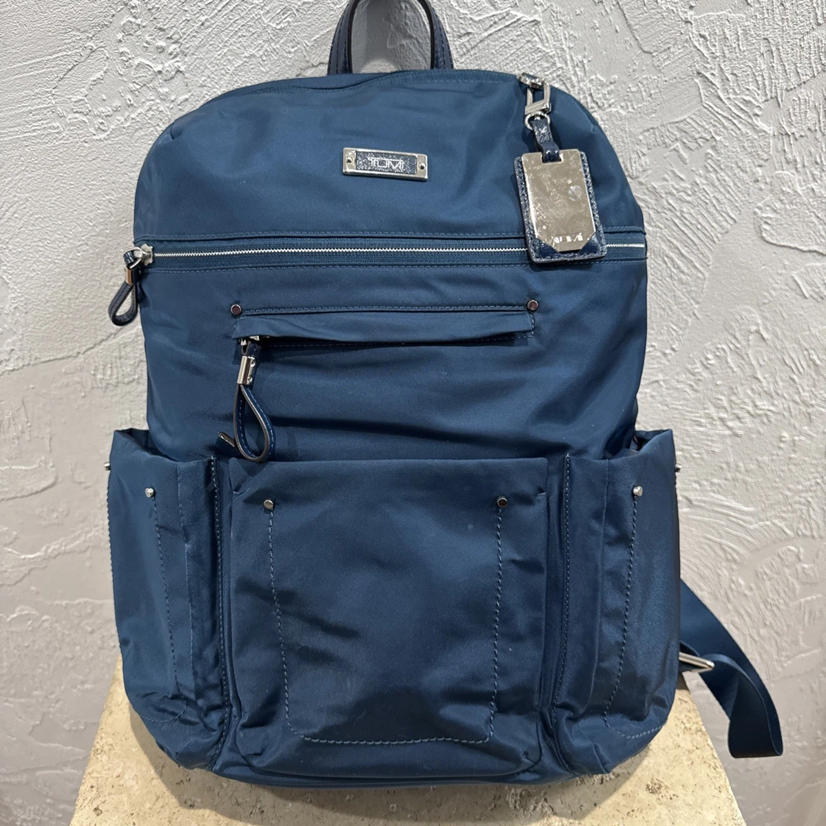 Tumi Voyageur Halle Backpack Laptop 12” Blue Orange Cayenne Tile Nylon Tumi Backpack Blue Bags & Handbags for Women for sale | eBay main image 2