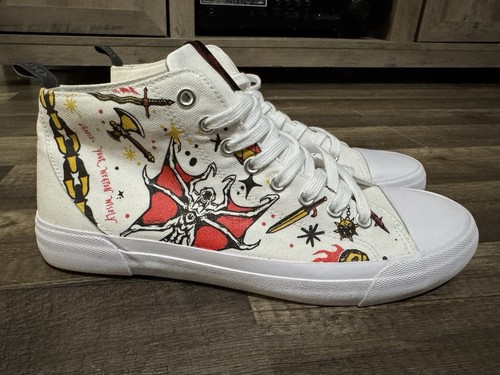 Stranger Things Hellfire Club Akedo High Top Shoes Sneakers Size US 8 Mens Used - Picture 2 of 17