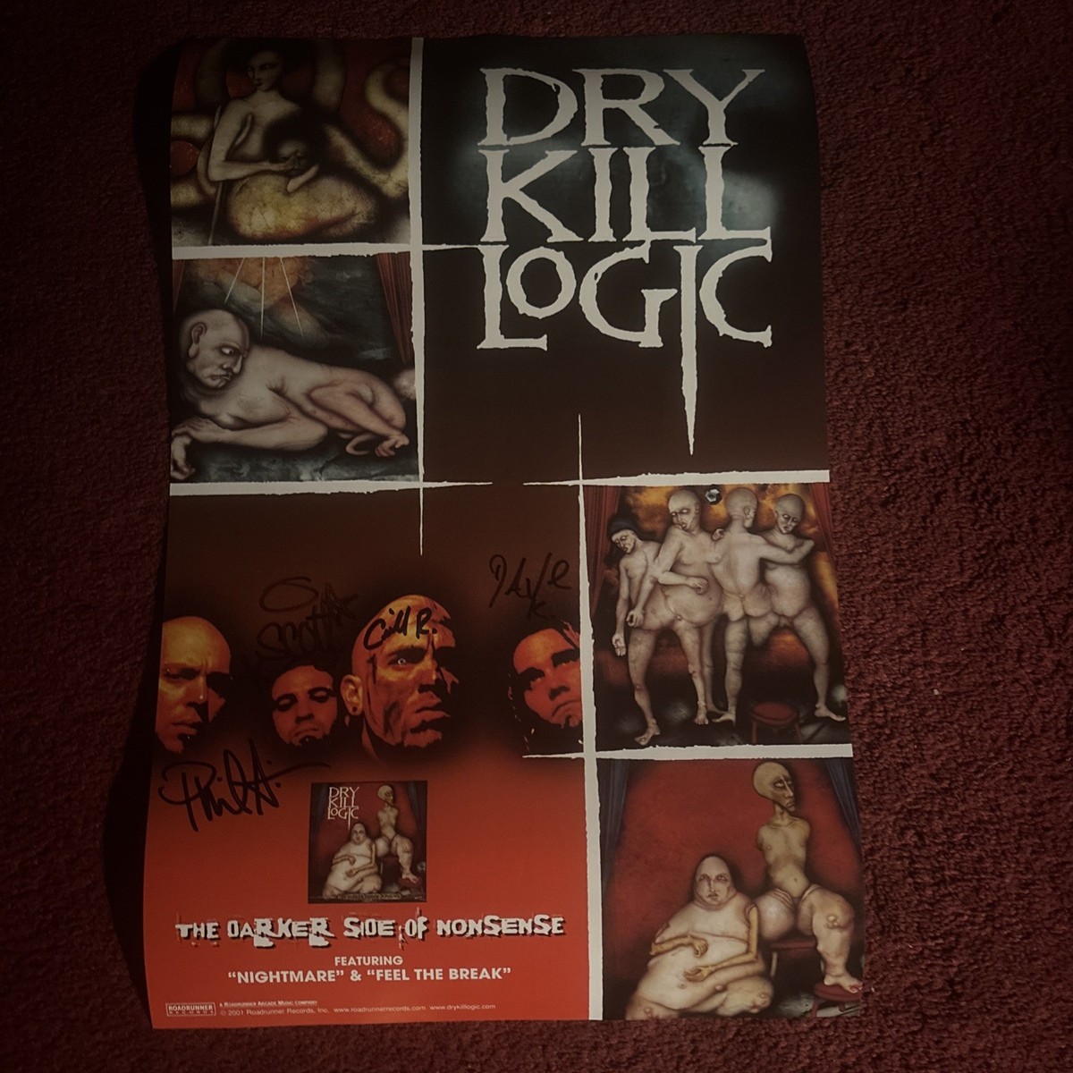 DRY KILL LOGIC Rare 2001 AUTOGRAPHED SIGNED POSTER Darker Side Of