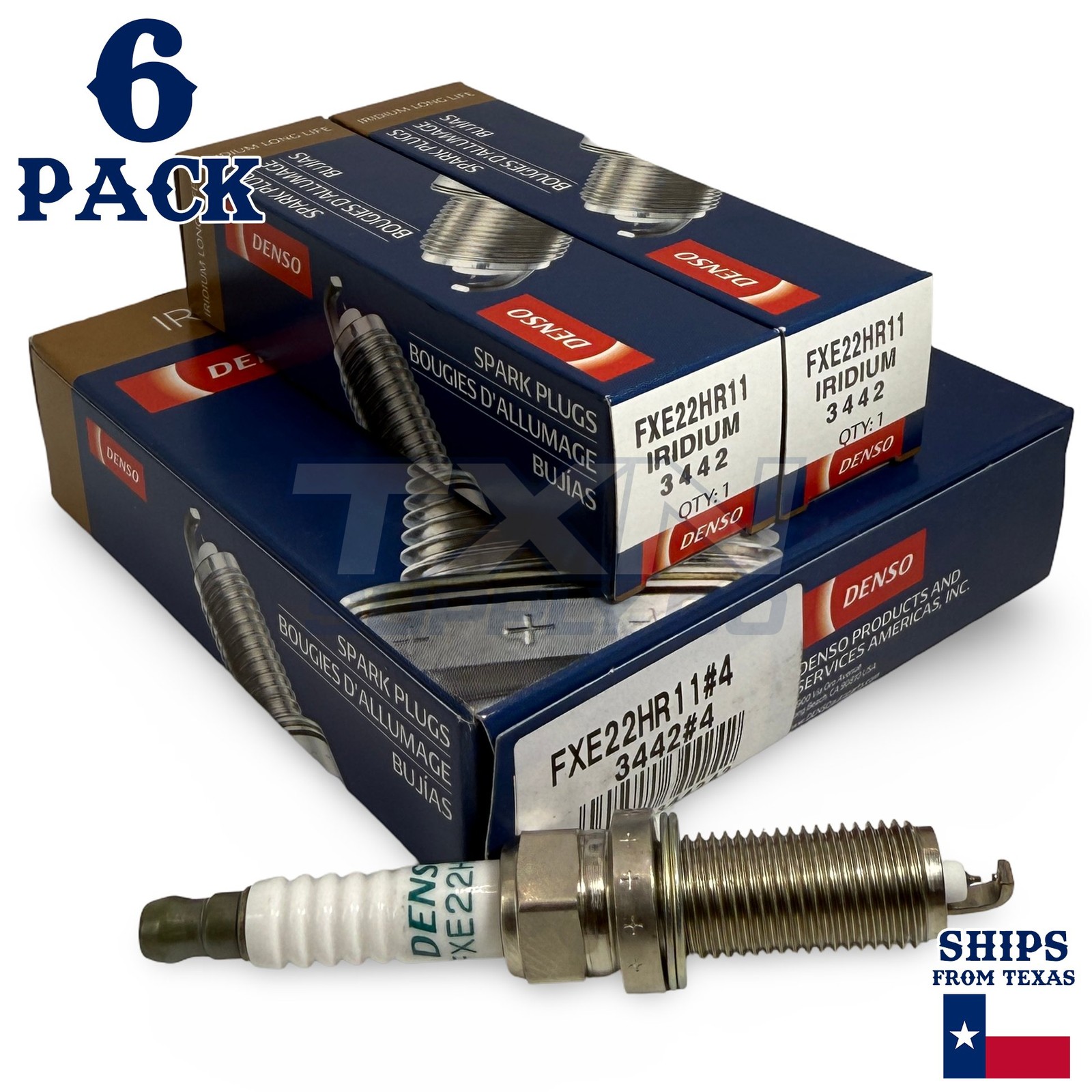 6 Pack Denso 3442 Iridium Long Life Spark Plugs FXE22HR11
