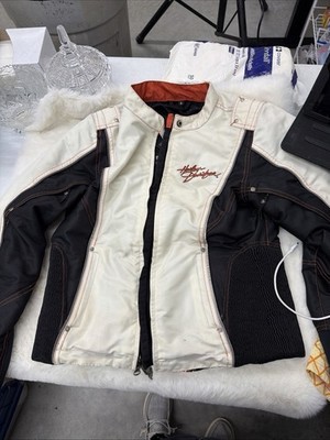 Harley Davidson Motorcycle Jacket Women s Small White/Black Riding