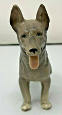 Vintage German Shepherd Gray Beautiful 5x7" Large Porcelain Figurine Japan -