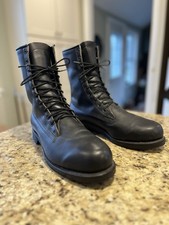 Botas de trabajo vintage años 80 Addison Shoe Co. negras 10” punta suave Goodyear Welted 10D