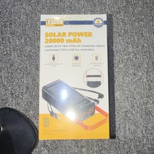 DENX 20000mAh Solar Power Bank USB Lightning Type-C Multipurpose Charger