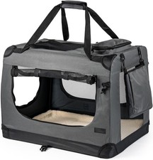 Foldable Dog Travel Crate Portable Pet Transport Cage With Bed Small Dog
