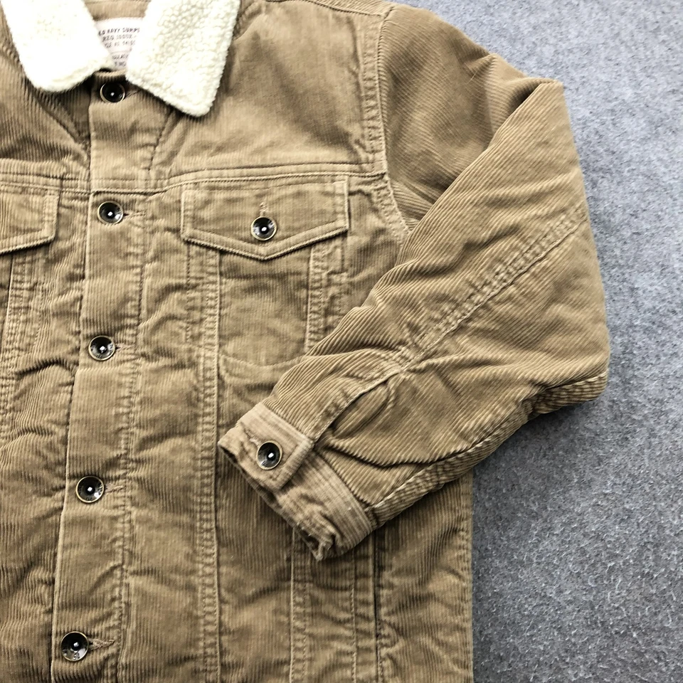 Antigua Chaqueta Azul Marino Para Hombres Mediana Marrón Pana Sherpa Forrada Ropa de Trabajo Abrigo Excedente Foto 3 de 4