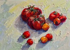 Tomaten Ölmalerei 20x15 cm