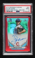 2014 Bowman Draft Chrome Pick Red Refractor 3/5 Dylan Cease PSA 9 MINT Auto 15q9